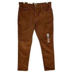 Mutual Weave Men's Brown Corduroy Relaxed Taper Stretch 5-Pocket Pants 36x32 NWT